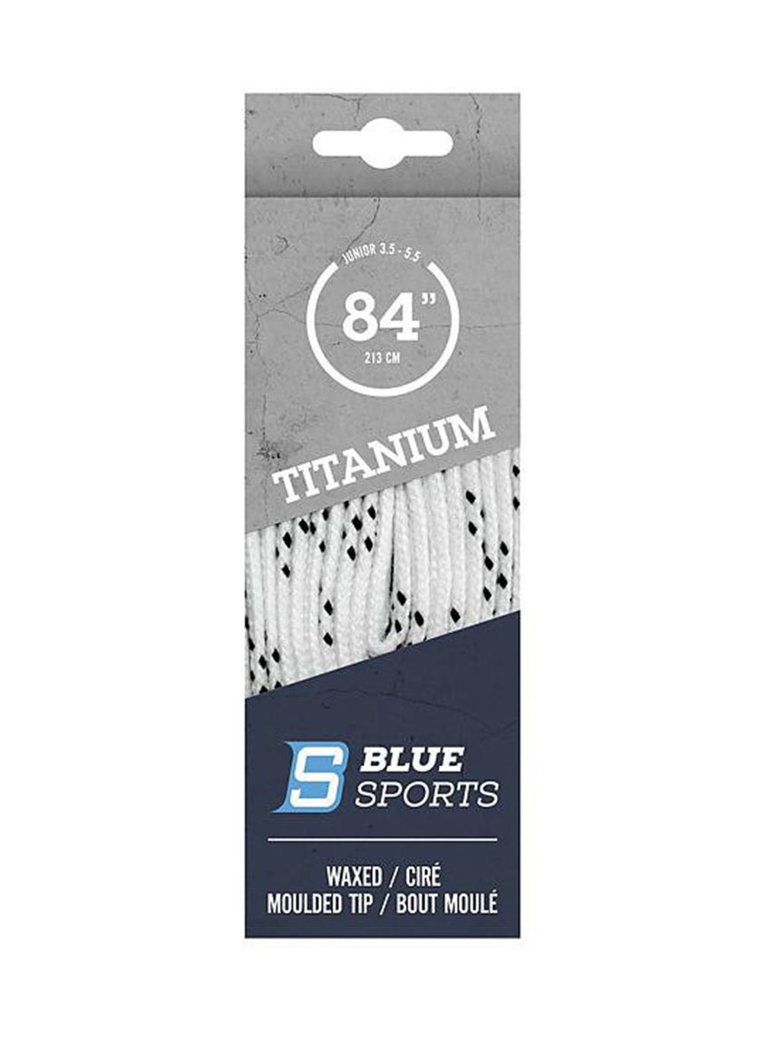 Blue Sports Titanium Schnürsenkel weiß, gewachst 84-130 Zoll